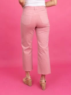 Mica 5 Button High Rise Wide Leg Jeans- Pink | 0-15 -Women Clothing Shop d7f06b97ac9b24d8aee43c1cfd87b839