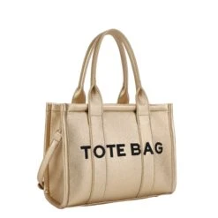 Faux Leather Structured Tote Bag Top's Handbags