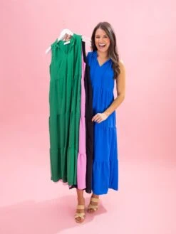 Ruffled Neckline Tiered Maxi Dress By DD Design | S - 3XL -Women Clothing Shop d8d17af36e810e476a111e965c4d1dc8