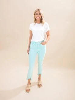 Saige Denim Tummy Control Mineral Color Kick Flare Jeans | 1-3XL -Women Clothing Shop d8e6790ec69cf8e2c9ac48e627b76a82