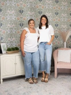 Risen High Rise Wide Leg Crop Fray Hem Jeans | 0 - 3X