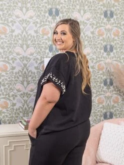 Pearl Detail Texture Cropped Pants | S-3X Set W/ Sku52251 -Women Clothing Shop d980696dea745bad6276257a9633c13b