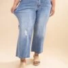 Mica Denim Mid Rise Wide Leg Tummy Control Jeans | 0-22W