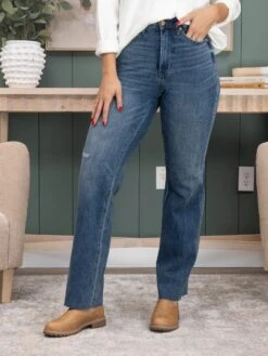 Judy Blue High Waist Tummy Control Cut Raw Hem Straight Jean | 0-24 -Women Clothing Shop d9c11937b2cfaf5d3d32fc54e11f3ad3