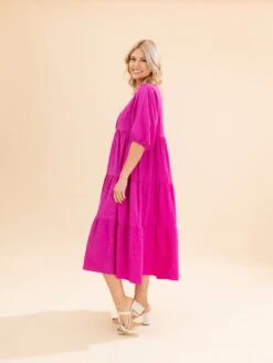 Textured Tiered Midi Dress With Puff Sleeves | S-L 32 Textured Tiered Midi Dress With Puff Sleeves | S-L -Women Clothing Shop d9c1aca1f1464828605b188dfc26bc70