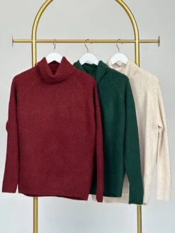 Be Cool Turtleneck Long Sleeve Sweater W/ Ribbed Hem | S/M - M/L