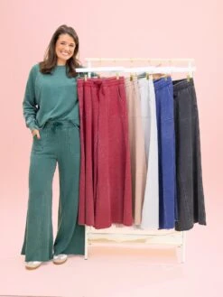 Lived In Raw Hem Wide Leg 30" Pants By DD Design | S-3XL