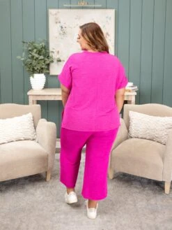 Crinkle Textured Elastic Waist Crop Pants W/Pockets | S-3X Pair W/ Sku53465 -Women Clothing Shop dbbc979c9b7a586e177bd934a32367db