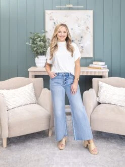 Risen Mid-Rise Crop Wide Raw Cut Hem Jeans | 0 - 3X -Women Clothing Shop dbccc5aa506b260ebace9463cd22ce08