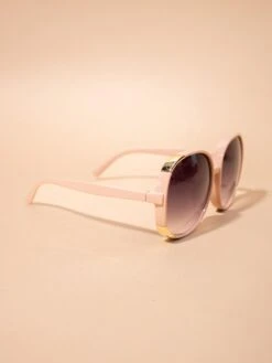 Oversized Round Sunglasses With Gold Details -Women Clothing Shop dd1e25891ca4f2bfd2f81d80efcdd1f1