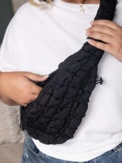 Quilted Drawstring Sling Bag -Women Clothing Shop e02a5e2ea9f03098649c45f54e2bdc1d