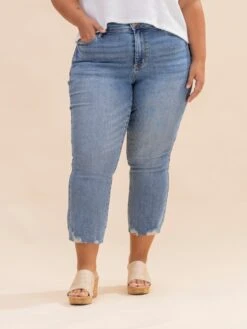 Judy Blue Mid Rise Vintage Wash Destroy Hem Kick Flare Jean | 0-24 -Women Clothing Shop e055be00740458e113a9038c778b76e8