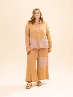 Mixed Print Mineral Washed Wide Leg Pants | S-L Pair W/ Sku63795 -Women Clothing Shop e0b808ab299825ec312e9303bafca3cd