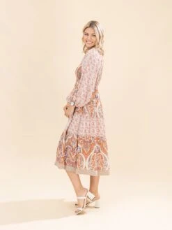 Long Sleeve Printed Midi Dress | S-L -Women Clothing Shop e0da9546cb86bbb41fa010f9da46a81b