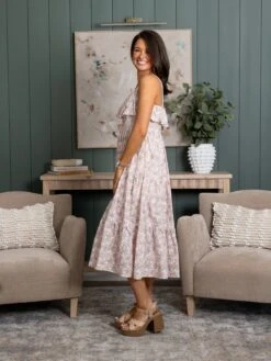 Lined Floral Print Tiered MidiDress W/ Smocked Bodice | S-L