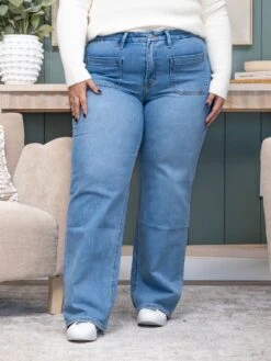 Lovervet High Rise Front Patch Pocket Wide Leg Jeans | 0 - 15 -Women Clothing Shop e1828bb607152077de65844eef21c965