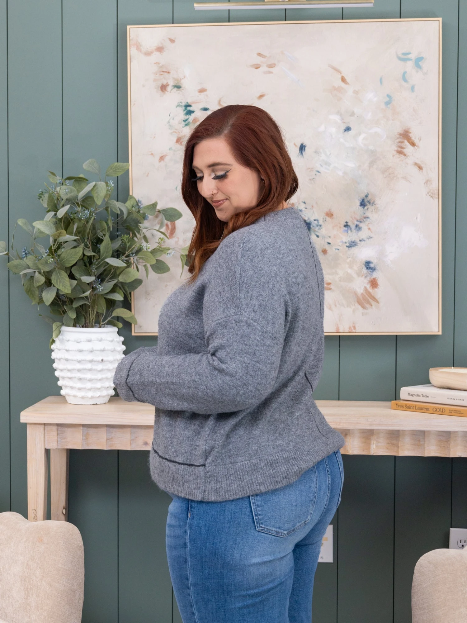 STACCATO Contrast Line Detail Crew Neck Sweater | S - XL 4 STACCATO Contrast Line Detail Crew Neck Sweater | S - XL - Image 4