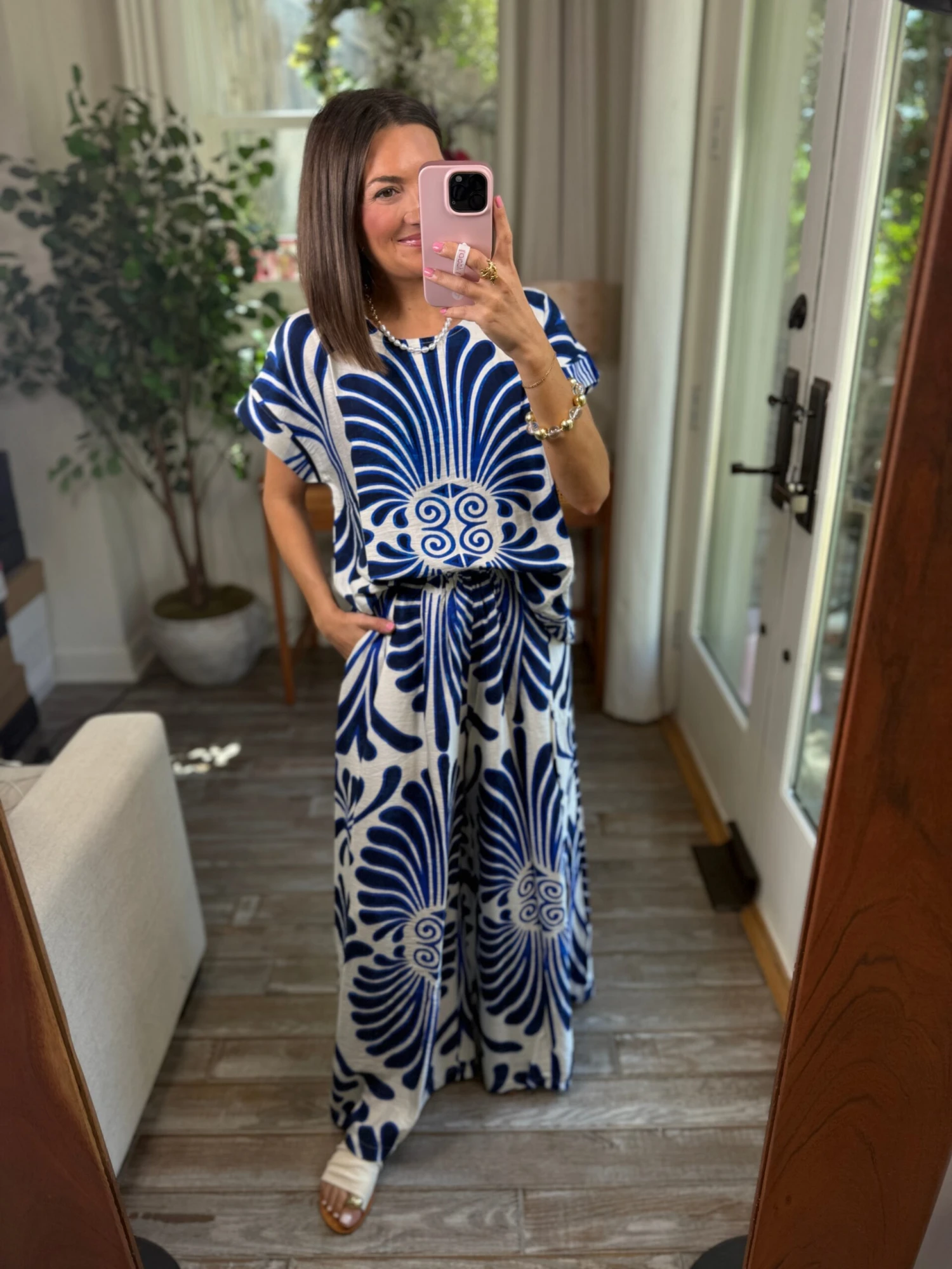 Tropical Swirl Wide Leg Pants | S-L Pair W/ Sku62960 4 Tropical Swirl Wide Leg Pants | S-L Pair W/ Sku62960 - Image 4