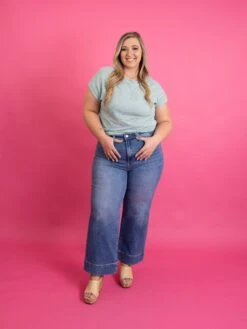 High Waist Cropped Wide Leg Jeans | 0-3X -Women Clothing Shop e39d6a5c5996f0fbd09b3cacd331bd1c