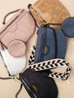 Color Block Strap Chain Shoulder Bag W/ Coin Purse | DOD OOTD