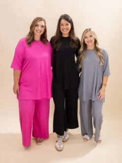 Ribbed Wide Leg Pants | S-3XL Pair W/ Sku62670 -Women Clothing Shop e683eaa06b736939a907d464241b4d55