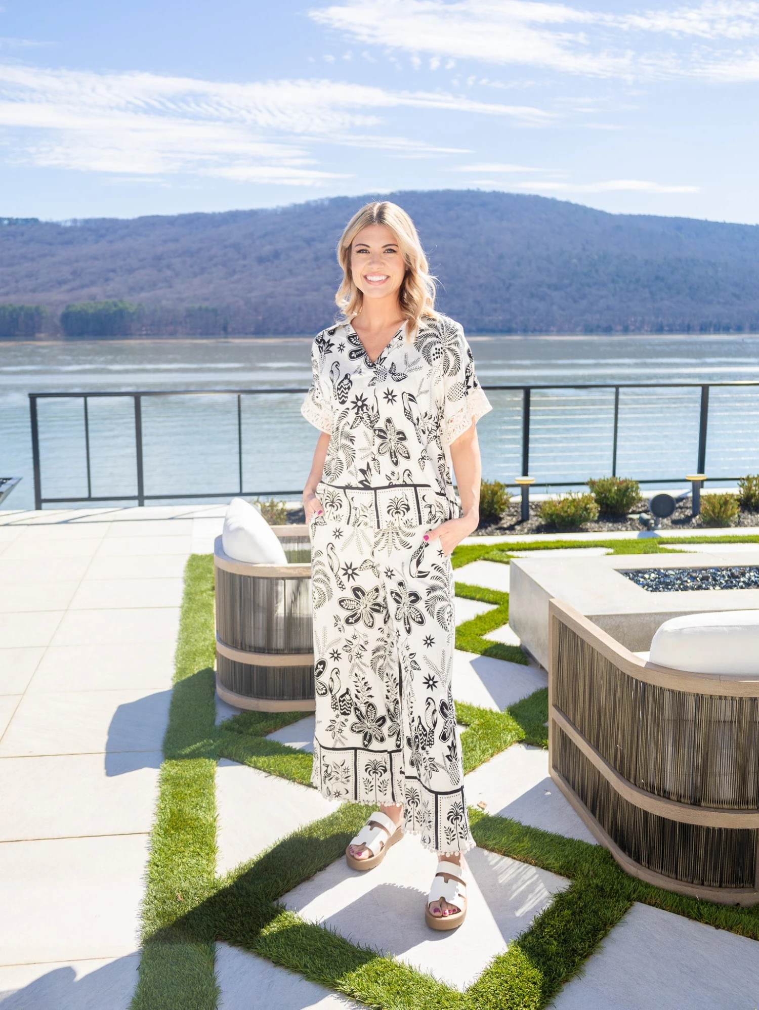 Wide Leg Abstract Border Print Pants | S-L Pair W/ Sku59724 1 Wide Leg Abstract Border Print Pants | S-L Pair W/ Sku59724