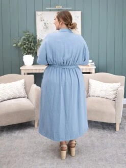 Airflow Buttoned Shirt Dress With Belted Waist | S - 3XL -Women Clothing Shop e6ed1416b6abc5f64bd4982a4844bbba