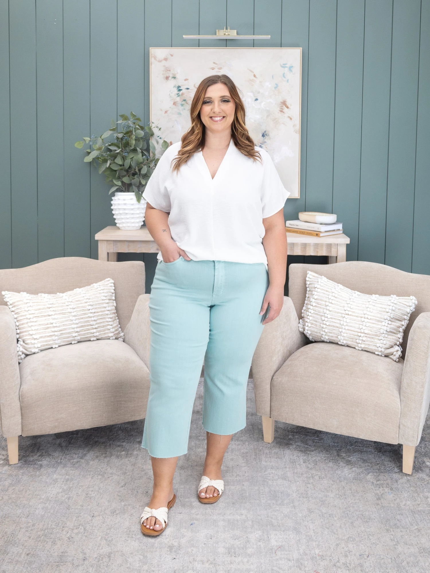 Judy Blue High Waist Garment Dyed Raw Hem Crop Wide Jean | 0-20 Spring 1 Judy Blue High Waist Garment Dyed Raw Hem Crop Wide Jean | 0-20 Spring