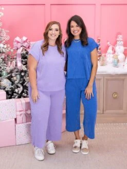 Raised Rib Long Pants With Elastic Waist By DD Design | S - 3XL Pair W/ Sku57744 -Women Clothing Shop e882d9634d6e0aa6373a201e24449b97