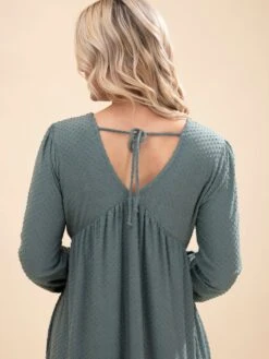 Long Sleeve Swiss Dot Solid Baby Doll Dress | S-3X -Women Clothing Shop e8ddde67049e0e7955a291c3f393f670