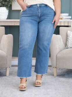 Zenana High Waist Straight Leg Medium Wash Jeans | 1 - 15 -Women Clothing Shop e8ee241c0a023793652f81281bc5ec92