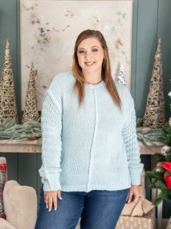 Crewneck Balloon Sleeve Textured Sweater | S/M - M/L Wishlist -Women Clothing Shop e8f1fc05ca0feadb866d3f489c3c6a7b