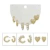 Gold Studded Heart Pearl Hoop & Gold Huggie Set Of 3 Earring Whats Hot Jewelry