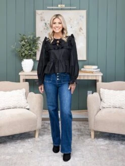 Risen High Rise Ankle Wide Leg Button Down Cuffed Jeans | 0 - 3X -Women Clothing Shop e9ba1d4573def0c8c06a7f5ecfd0138e