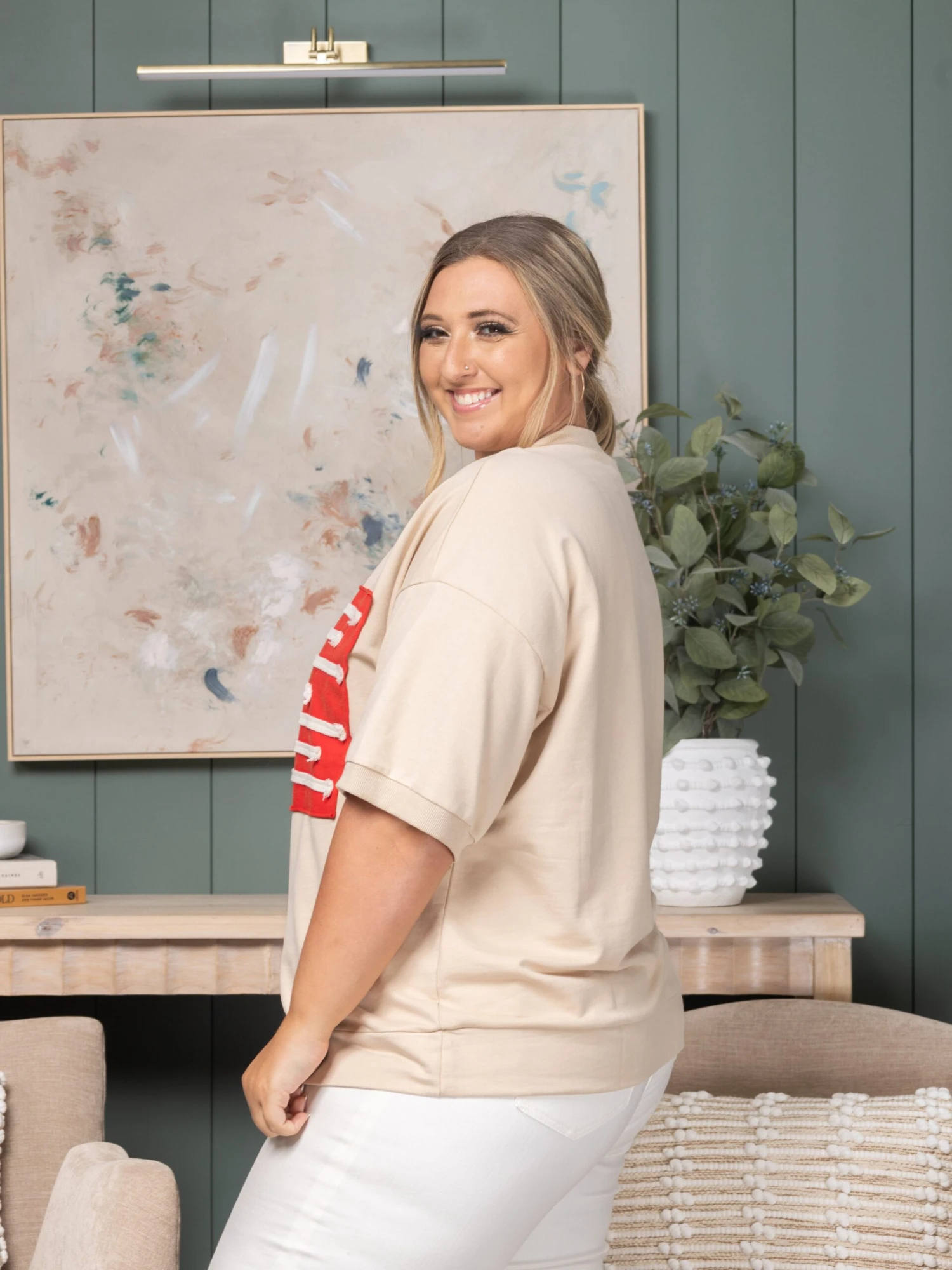 Acid Washed Drop Shoulder Flag Print Oversize Sweatshirt | S-3X 2 Acid Washed Drop Shoulder Flag Print Oversize Sweatshirt | S-3X - Image 2