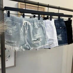 Dream Jean Jogger High Rise Shorts| S - 3X *Final Sale*