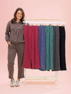 Raised Rib Full Length Pants By DD Design | S-3XL Pair W/ Sku64517