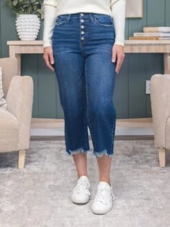 Judy Blue High Waisted Button Fly Destroy Hem Crop Wide Jean | 0-24 -Women Clothing Shop eb3fe0a9e99ed2dab6a03ba298a24260