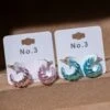 Color Coated Croissant Open Hoop Earring