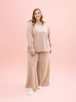 Lived In Raw Hem Wide Leg 30" Pants By DD Design | S-3XL -Women Clothing Shop ebfdcfe50040fdd40500f01e316c22ce