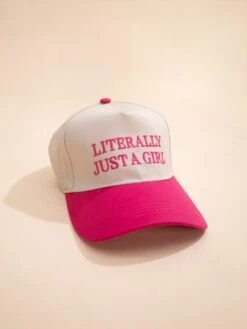 Zenana Literally Just A Girl Two Tone Canvas Cotton Cap | -Women Clothing Shop ec01fcd57507155437ea90a31fbe4b1d