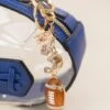Gold Touchdown, Helmet, W/ Glitter Football Key Chain