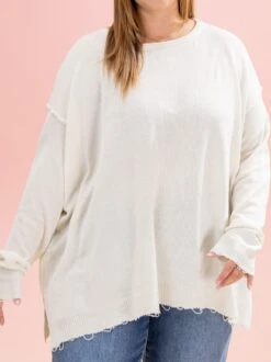 Oversized Lightweight Raw Hem Sweater By DD Design | S-3XL -Women Clothing Shop ec5400873c8390bd34022474eda7f68d