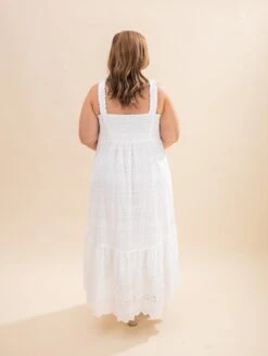 Eyelet Embroidery Dress With Tiered Hemline | S-3XL -Women Clothing Shop ed2cfcfb847b23616b5dd15aceb75c28