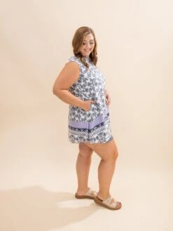 Flower Border Print Sleeveless Dress | S-L *Final Sale* -Women Clothing Shop eeadb40f2999f5ac2481495dd14c8a7f