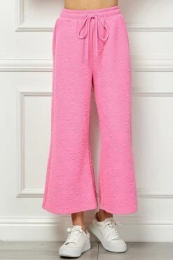 Heart Textured Cropped Pants | S - L See And Be Seen -Women Clothing Shop efca0366b00b204d845ff21cb879d5de