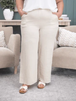 Zenana Washed Double Gauze Elastic Waist Pants | S-L -Women Clothing Shop f008b5bfff67128fdf4a44102db13aaa