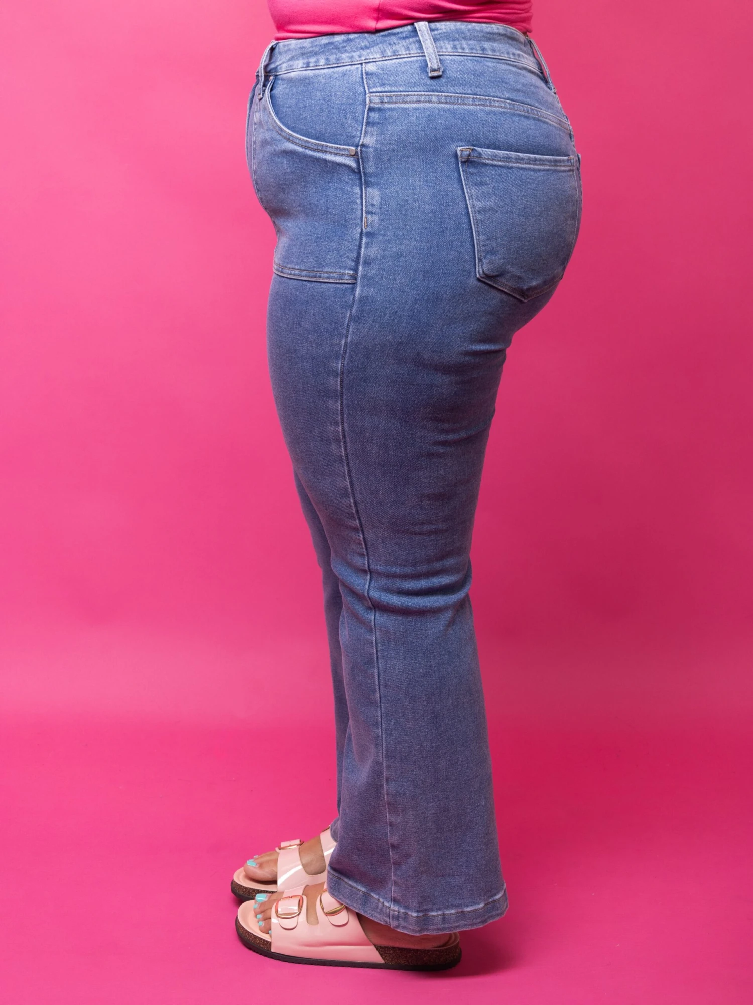 Risen High Rise Ankle Flare Jeans W/ Patch Pockets | 1-3X 3 Risen High Rise Ankle Flare Jeans W/ Patch Pockets | 1-3X - Image 3
