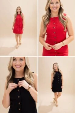 Button Down Sleeveless Linen Dress | S-L