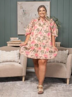Floral Mini Dress W/ Pockets | S-2X